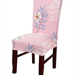 HOUSE OF QUIRK Pink & White Printed Stretchable Chair Cover-image-29