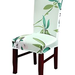HOUSE OF QUIRK Pista Green Printed Stretchable Chair Covers-8