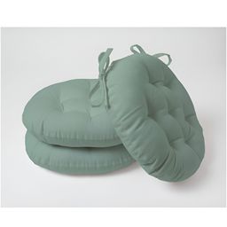 SKANDA FAB Green 3 Pieces Pure Cotton Round Chair Pads-image-59