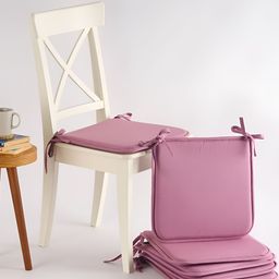 SKANDA FAB Set Of 6 Lilac Purple Pure Cotton Foam Chair Pad-22