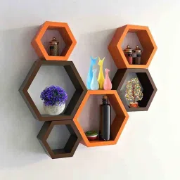 muren Cubical Orange Plywood Wall Shelf-picture-41