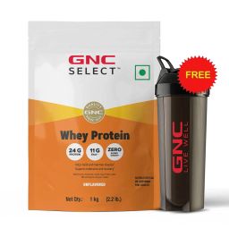 GNC Select Whey Protein,  2.2 lb  Unflavoured (with Shaker) -55