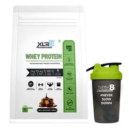 XLR8 Flavoured Whey Protein 24 g Protein,  4 lb  Milk Chocolate Fudge with Shaker -image-88