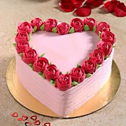 Rose Heart Chocolate Cream Cake Half kg-15