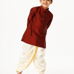 Ramraj Boys Solid Regular Kurta with Dhoti Pants image 3