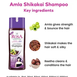 ROSA Amla & Shikakai Shampoo With Reetha For Long & Strong Hair-200ml image 4