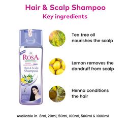ROSA Hair & Scalp Shampoo With Tea Tree Oil & Lemon For Dandruff Control -1L image 5