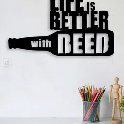 Art Street Black Textured Life Is Better With Beer MDF Wall Decor-21