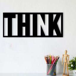 Art Street Think Black MDF Wooden Ready To Hang Home Office Wall Dcor-image-74