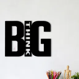 Art Street Black Textured Think Big MDF Cutout Wall Decor-33