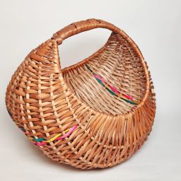 Handcrafted Cane Basket with Handle, Cane Basket, Bamboo basket Wooden Fruit & Vegetable Basket-2