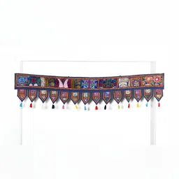 HANDICRAFT PALACE Blue & Red Patchwork Embroidered Hanging Toran-image-48