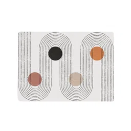 SPACE OF JOY Spiral Nomadic Grey & Black 4 Pieces  Geometric Rectangular Table Placemats image 3