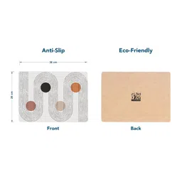 SPACE OF JOY Spiral Nomadic Grey & Black 4 Pieces  Geometric Rectangular Table Placemats image 4