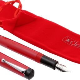 Click Aristocat Acrylic With Medium Nib 3in1 Ink Filling System - Red Fountain Pen-image-22