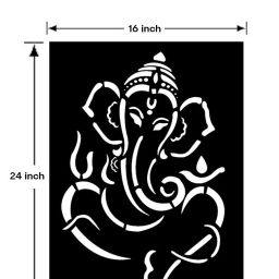 Wall Stencils Pack of 2 (Size:- 16 X 24 Inch) PRINT THEME- Ganesh Ji Bhagwan Art DIY Reusable Painting Design Ideal For Bedroom, Kids Room, Drawing Room, Lounge & Office Decoration Wall Stencil-image-61