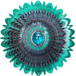 Wind Spinner Mandala Rich Green Starry Sky| Wind Spinner Mandala Steel Wind Spinner-image-3