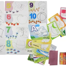 savera 4 in 1 Colour & Wipe Kit 48 reusable cards| Crayons kit coloring and learning/ image 3