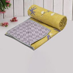RRC White & Purple Floral AC Room 120 GSM Double Bed Dohar-image-16