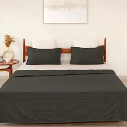 HOMEMONDE Grey Striped AC Room Cotton 233 GSM Double Bed Dohar-image-95