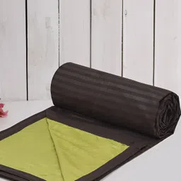 RRC Brown & Green Striped Microfiber AC Room 150 GSM Double Bed Dohar-8