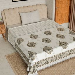 Jaipur Dohar Grey & Brown Ethnic Motifs Cotton AC Room 150 GSM Single Bed Dohar-image-64