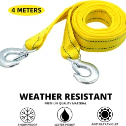 zeitel 13ft Tow Rope for Car, Heavy Duty Tow Strap with Hooks Polyester Webbing Towing 400 m Towing Cable image 3