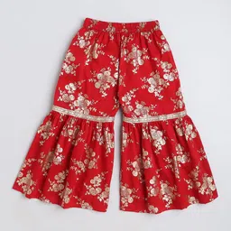 The Magic Wand Girls Ethnic Motifs Printed Regular Kurta With Sharara & Dupatta image 3