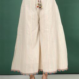 Clora Creation Embroidered Flared Knitted Ethnic Palazzos-picture-32