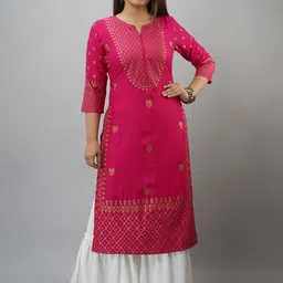 MAUKA Women Pink Ethnic Motifs Printed Kurta with Sharara-38