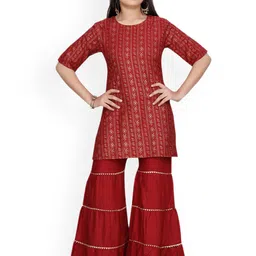 BAESD Girls Printed Regular Pure Cotton Kurti with Sharara-picture-55