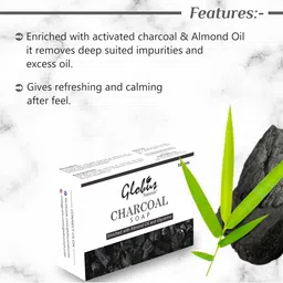 Globus naturals Set of 3 Deep Cleaning & Exfoliating Activated Charcoal Soap 100 g each-5