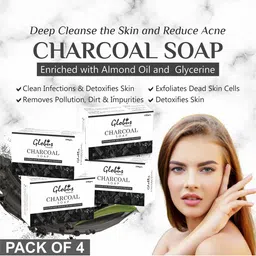 Globus naturals Set of 4 Deep Cleaning & Exfoliating Activated Charcoal Soap 100 g each-13