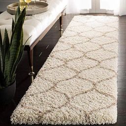 White, Beige Polyester Runner-image-2