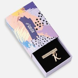 HAUTE SAUCE by Campus Sutra Women Stone-Studded Liberty Initial K Watch Charm-image-1