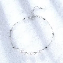 MYKI Women Cubic Zirconia Silver-Plated Charm Bracelet-48