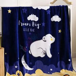 Butterthief Navy Blue & White Cartoon Characters Fleece AC Room Single Bed Blanket-image-69