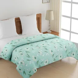 SWAYAM Pastel Vogue Green Floral Printed Pure Cotton AC Room 150 GSM Double Bed Comforter-45