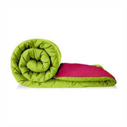 Jinaya's Green & Pink Microfiber Heavy Winter 233 GSM Single Bed Comforter-picture-16