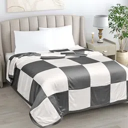 LINENWALAS Happy Sleeping Charcoal 2 Pcs Checked Cotton AC Room 233 GSM Single Bed Dohar-image-38