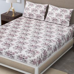 LINENWALAS Happy Sleeping White Floral Cotton AC Room 233 GSM Reversible Single Bed Dohar-image-22