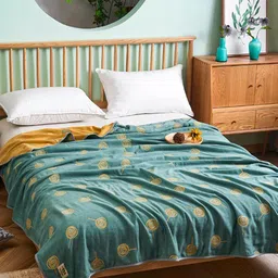 JC HOME Green Abstract AC Room Single Bed Quilt-image-9
