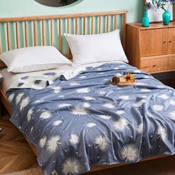 JC HOME Blue & White Floral Cotton AC Room Double Bed Quilt-picture-44