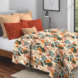 MYTRIDENT Urban Comfort Green Floral Cotton AC Room 120 GSM Double Bed Comforter-image-7