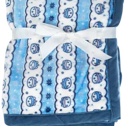 MeeMee Kids Blue & White Cartoon Characters Heavy Winter 350 GSM Single Bed Blanket-24
