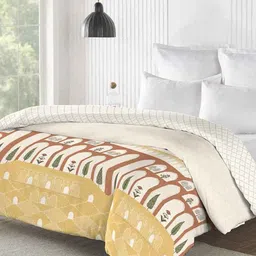 MYTRIDENT Brown Geometric Cotton AC Room 150 GSM Double Bed Comforter-picture-28