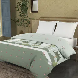 MYTRIDENT Green & White Geometric AC Room Cotton 150 GSM Double Bed Comforter-image-91