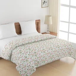 SWAYAM Green & Pink Floral AC Room 150 GSM Double Bed Comforter-image-86