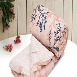RRC Peach-Coloured Floral Microfiber Mild Winter Single Bed Comforter-image-61