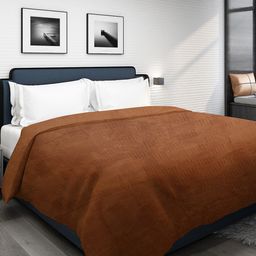 Dhrohar Brown Geometric Mild Winter 300 GSM Double Bed Blanket-image-13